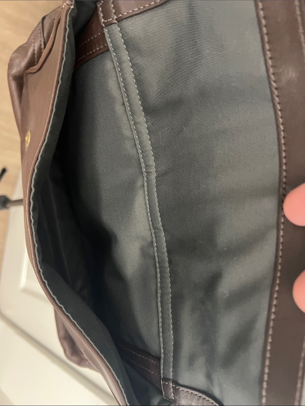 Coach Dark Brown Leather Buckle Backpack with Brass Hardware - Picture 5 of 17